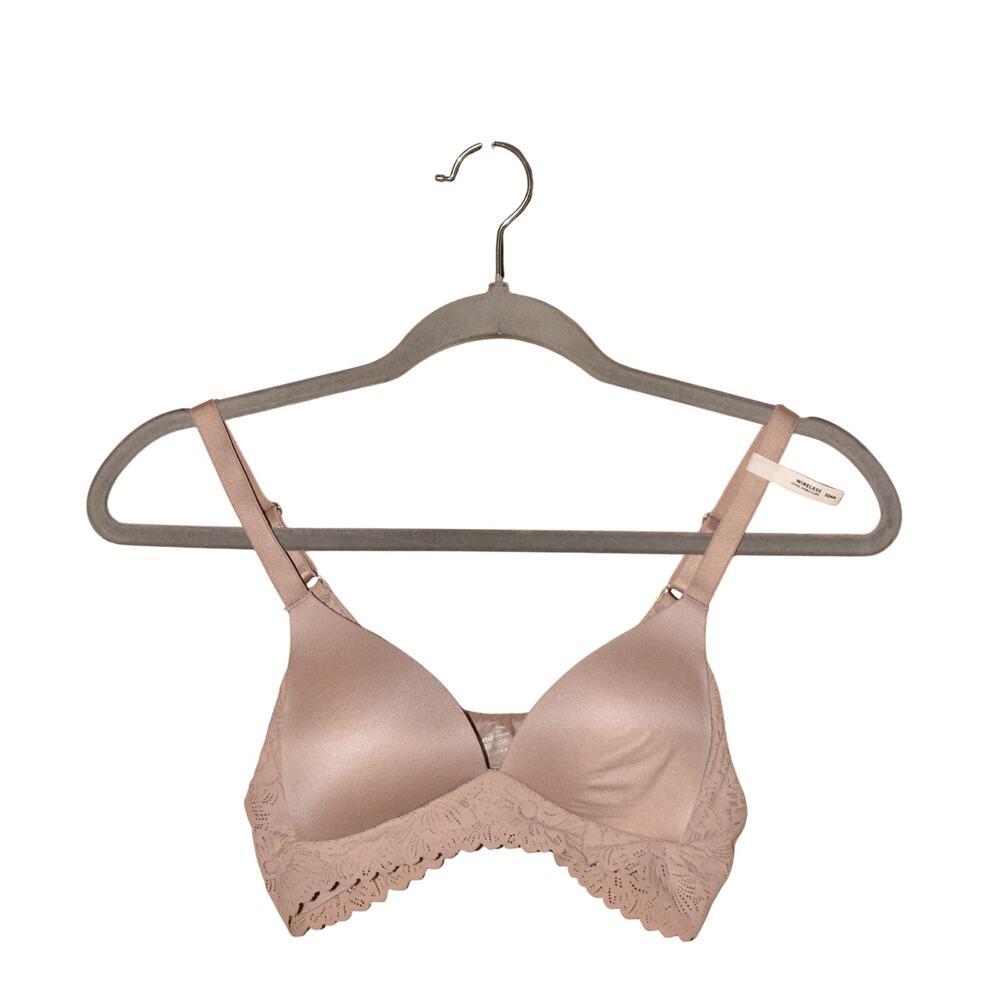 Aerie Lace Trim Bra in Tan